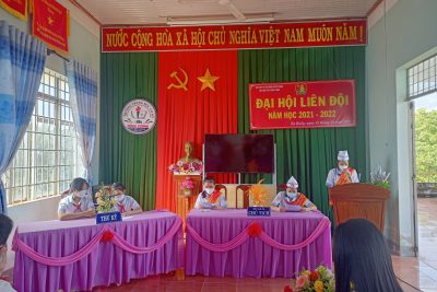 TRƯỜNG THCS HÙNG VƯƠNG TỔ CHỨC THÀNH CÔNG ĐẠI HỘI LIÊN ĐỘI NĂM HỌC 2021-2022
