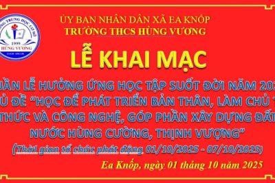 TRƯỜNG THCS HÙNG VƯƠNG TỔ CHỨC HƯỞNG ỨNG TUẦN LỄ HỌC TẬP SUỐT ĐỜI NĂM 2025